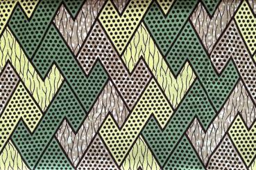 Afrikanischer Waxprint GREEN ZIGZAG